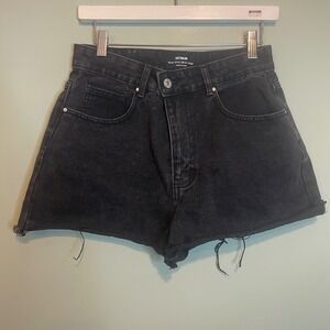 Cotton On Womens Casual Outwear Edgy Pull On Frayed Hem Shorts Black Size 6